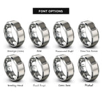 font options for inside engraving on gray volumetric pipette rings