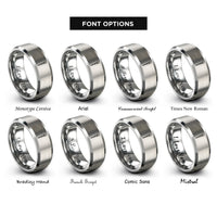 font options for inside engraving on gray volumetric pipette rings