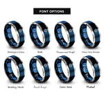 font options for inside engraving on blue & silver vor rose rings