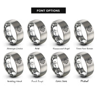 font options for inside engraving on grey vor rose rings