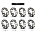 font options for inside engraving on grey vor rose rings