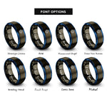 font options for inside engraving on gunmetal & blue vor rose rings