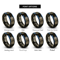 font options for inside engraving on gunmetal & blue vor rose rings