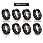 font options for inside engraving on black & silver voronoi cells rings