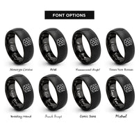 font options for inside engraving on black voronoi cells rings