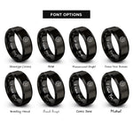 font options for inside engraving on black voronoi cells rings