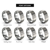 font options for inside engraving on grey voronoi cells rings