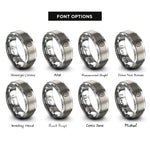 font options for inside engraving on grey voronoi cells rings