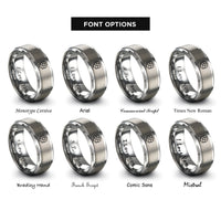 font options for inside engraving on grey voronoi cells rings
