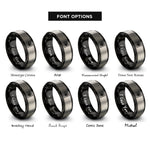 font options for inside engraving on black & silver vortex grid warp rings