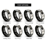 font options for inside engraving on black & silver vortex grid warp rings