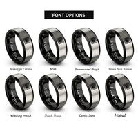 font options for inside engraving on black & gray vortex grid warp rings