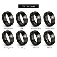 font options for inside engraving on black vortex grid warp rings