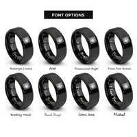 font options for inside engraving on black vortex grid warp rings