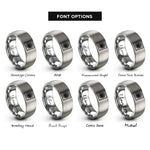 font options for inside engraving on gray vortex grid warp rings