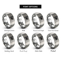 font options for inside engraving on gray vortex grid warp rings