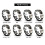 font options for inside engraving on silver vortex grid warp rings