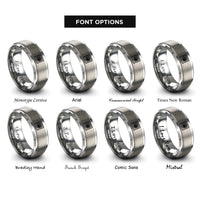 font options for inside engraving on silver vortex grid warp rings