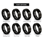 font options for inside engraving on black vortex rings rings
