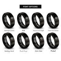 font options for inside engraving on black vortex rings rings