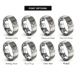 font options for inside engraving on grey vortex rings rings