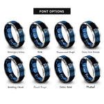font options for inside engraving on blue & gray vpn lock rings