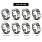 font options for inside engraving on grey vpn lock rings