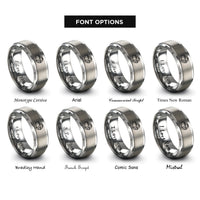 font options for inside engraving on silver vr headset rings