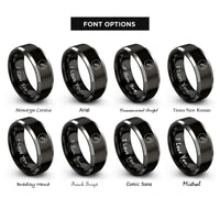 font options for inside engraving on black & grey vu meter rings