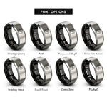 font options for inside engraving on black & silver vu meter rings