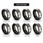 font options for inside engraving on black & silver vu meter rings
