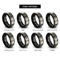 font options for inside engraving on black & grey vu meter rings