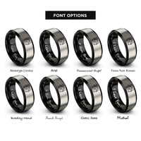 font options for inside engraving on black & silver vu meter rings