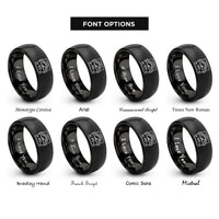 font options for inside engraving on black vu meter rings