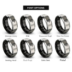 font options for inside engraving on black & grey vulture rings