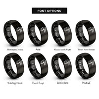 font options for inside engraving on black vulture rings