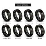 font options for inside engraving on black vulture rings