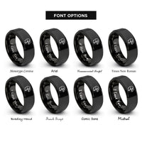 font options for inside engraving on black vulture rings