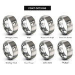 font options for inside engraving on grey vulture rings