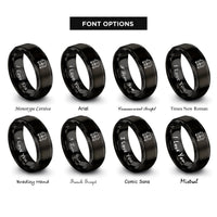 font options for inside engraving on black vw bus rings