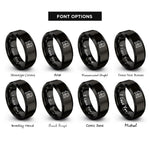 font options for inside engraving on black vw bus rings