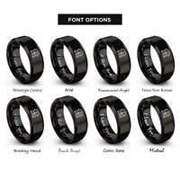 font options for inside engraving on black vw bus rings