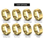 font options for inside engraving on gold vw bus rings
