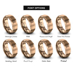 font options for inside engraving on rose gold vw bus rings