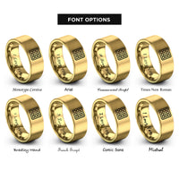 font options for inside engraving on gold waffle square rings