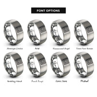 font options for inside engraving on silver waffle square rings