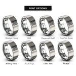 font options for inside engraving on gray waffle square rings