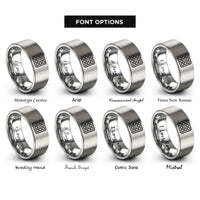 font options for inside engraving on gray waffle square rings