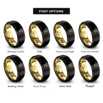 font options for inside engraving on black & gold waiters corkscrew rings