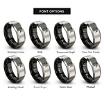 font options for inside engraving on black & silver waiters corkscrew rings